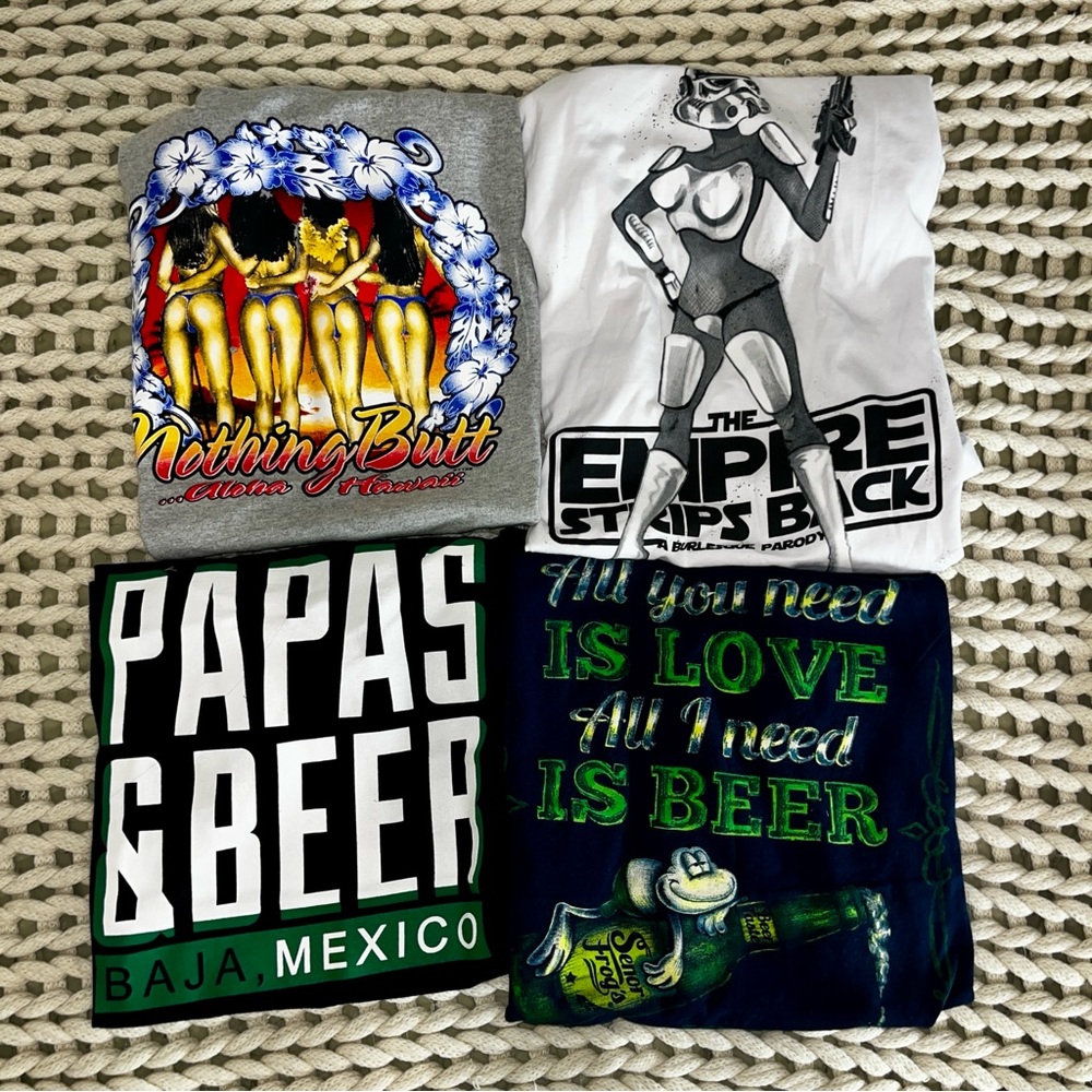 Funny Bar Star Graphic T-Shirt Bundle of 4